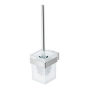 Duravit Ensemble brosse WC Karree 9,6x12,6 cm, montage mural, verre blanc mat, support chrome-5