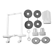 Duravit Ensemble de charnières pour abattant d'urinoir sans frein de chute, plastique