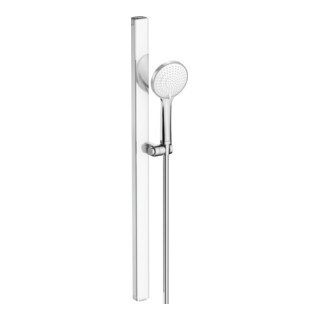 Duravit Ensemble de douche MinusFlow avec support, tuyau, chrome/blanc brillant