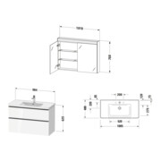 Duravit Ensemble de meubles D-Neo 1005 mm, blanc mat-3