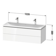 Duravit Ensemble de meubles L-Cube 120x48x48 cm, 2 HL, 2 tiroirs, blanc œuf-3
