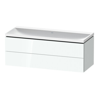Duravit Ensemble de meubles L-Cube 120x48x48 cm, sans robinet, blanc brillant, 2 tiroirs