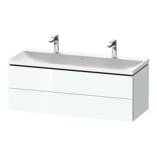 Duravit Ensemble de meubles L-Cube 120x48x48cm, 2 portes HL, 2 tiroirs, blanc brillant