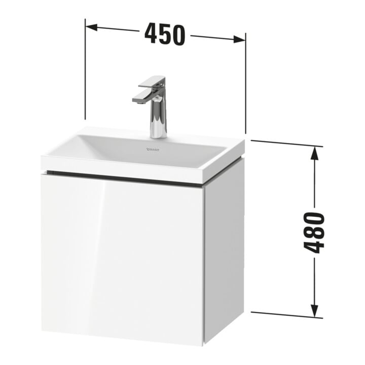 Duravit Ensemble de meubles L-Cube 45x35x48 cm, 1 porte, en L, gauche, E d courbé