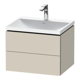 Duravit Ensemble de meubles L-Cube 60x48x48 cm, avec robinet, taupe mat, 2 tiroirs