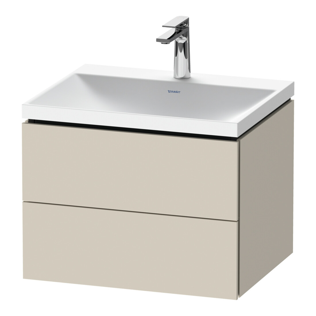 Duravit Ensemble de meubles L-Cube 60x48x48 cm, avec robinet, taupe mat, 2 tiroirs