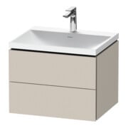 Duravit Ensemble de meubles L-Cube 60x48x48 cm, avec robinetterie, taupe, 2 tiroirs