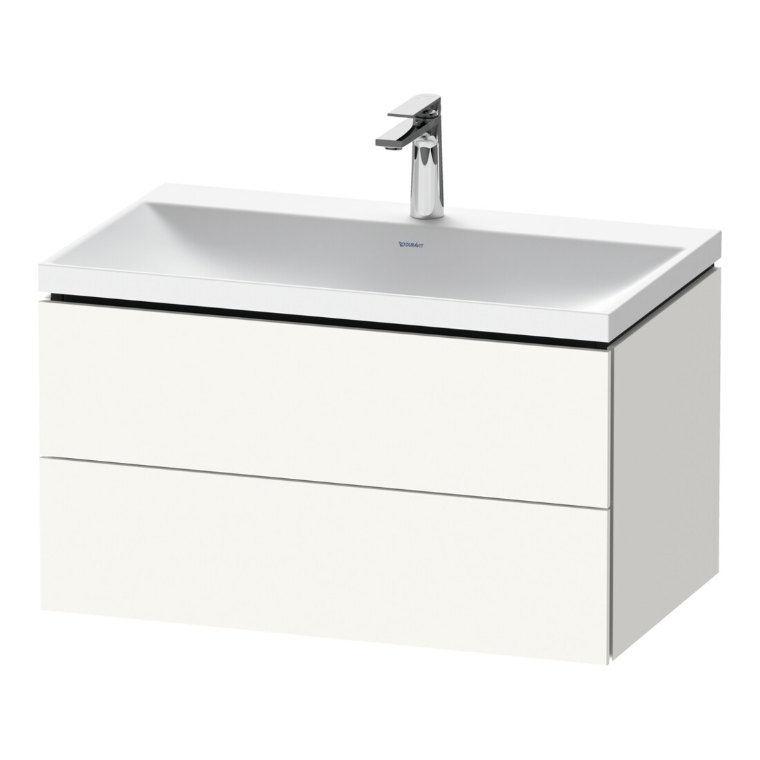 Duravit Ensemble de meubles L-Cube 80x48x48 cm, avec robinet, blanc mat, 2 tiroirs