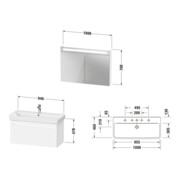Duravit Ensemble de meubles n° 1 100x45cm, WT, WTU avec tiroir, Spg., blanc mat-4