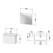 Duravit Ensemble de meubles n° 1 80 cm, blanc mat, 1 tiroir-2