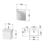 Duravit Ensemble de meubles No. 1 55 cm, blanc mat, 1 tiroir-2