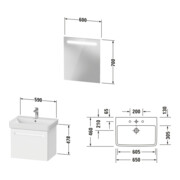 Duravit Ensemble de meubles No. 1 65 cm, blanc mat, 1 tiroir-2