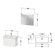 Duravit Ensemble de meubles No. 1 80 cm, blanc mat-2