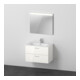 Duravit Ensemble de meubles XBase 83x49cm, Lavabo, 2 tiroirs, miroir, blanc brillant-1