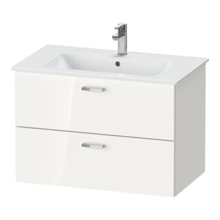 Duravit Ensemble de meubles XBase 83x49cm, WT, WTU 2 tiroirs, panneau aggloméré, blanc brillant