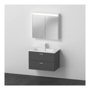 Duravit Ensemble de meubles XBase 83x49cm, WT, WTU 2 tiroirs, panneau aggloméré, graphite mat