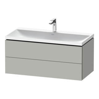 Duravit Ensemble meuble L-Cube 100x48x48 cm, avec HL, gris béton, 2 tiroirs