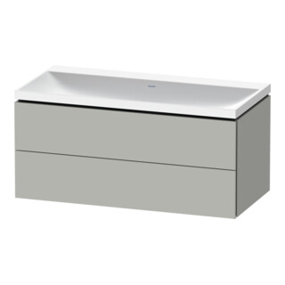 Duravit Ensemble meuble L-Cube 100x48x48 cm, H l, gris béton, 2 tiroirs