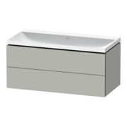 Duravit Ensemble meuble L-Cube 100x48x48 cm, H l, gris béton, 2 tiroirs