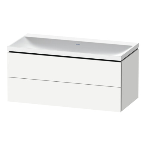 Duravit Ensemble Meuble L-Cube 100x48x48 cm, sans robinet, blanc mat, 2 tiroirs