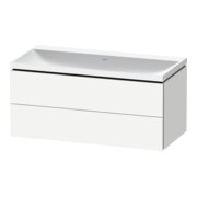 Duravit Ensemble Meuble L-Cube 100x48x48 cm, sans robinet, blanc mat, 2 tiroirs