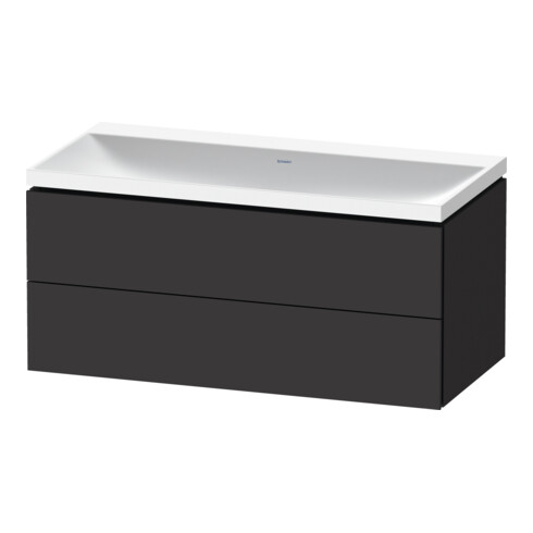 Duravit Ensemble meuble L-Cube 100x48x48cm, o HL, graphite mat, 2 tiroirs