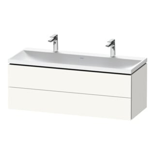 Duravit Ensemble meuble L-Cube 120x48x48 cm, 2 portes HL, 2 tiroirs, blanc mat
