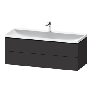 Duravit Ensemble meuble L-Cube 120x48x48 cm, avec HL, graphite mat, 2 tiroirs