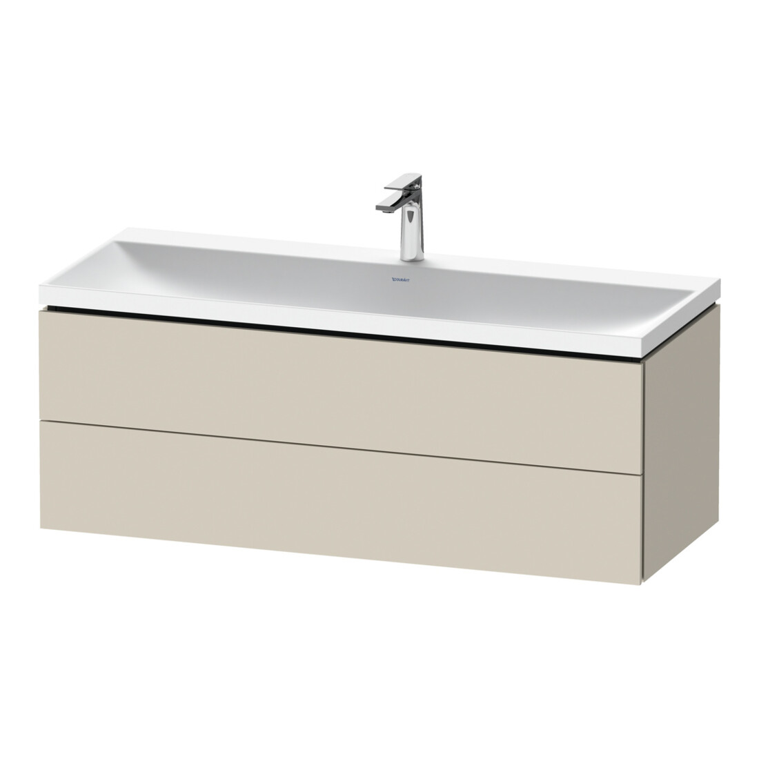 Duravit Ensemble meuble L-Cube 120x48x48 cm, m HL, taupe mat, 2 tiroirs