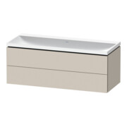Duravit Ensemble meuble L-Cube 120x48x48 cm, sans robinet, taupe mat, 2 tiroirs
