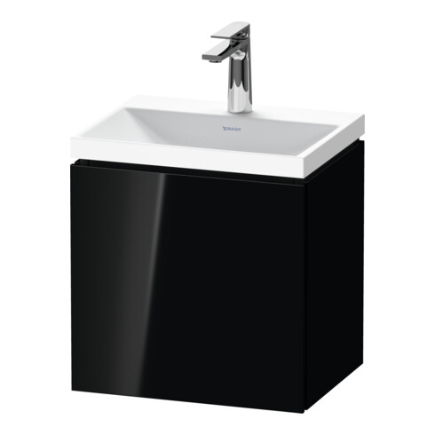 Duravit Ensemble meuble L-Cube 45x35x48 cm, 1 porte, à droite, avec HL, noir brillant