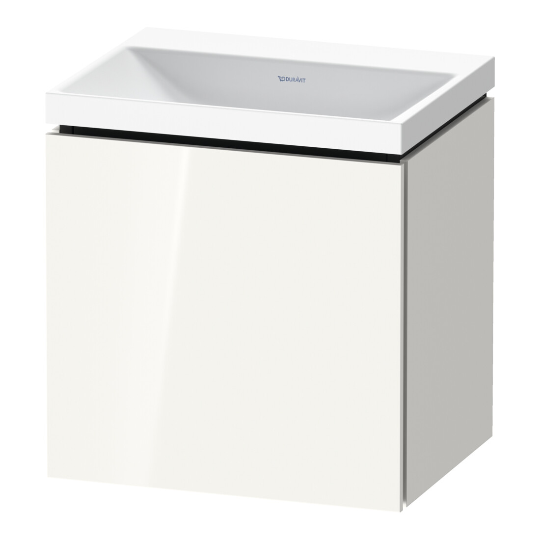Duravit Ensemble meuble L-Cube 45x35x48 cm, 1 porte, à droite, sans poignée, blanc brillant