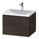 Duravit Ensemble meuble L-Cube 60x48x48 cm, avec HL, chêne foncé, 2 tiroirs-1