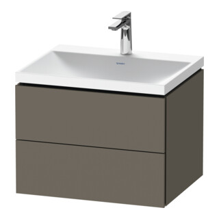 Duravit Ensemble meuble L-Cube 60x48x48 cm, avec HL, gris s-mat, 2 tiroirs