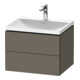 Duravit Ensemble meuble L-Cube 60x48x48 cm, avec HL, gris s-mat, 2 tiroirs-1