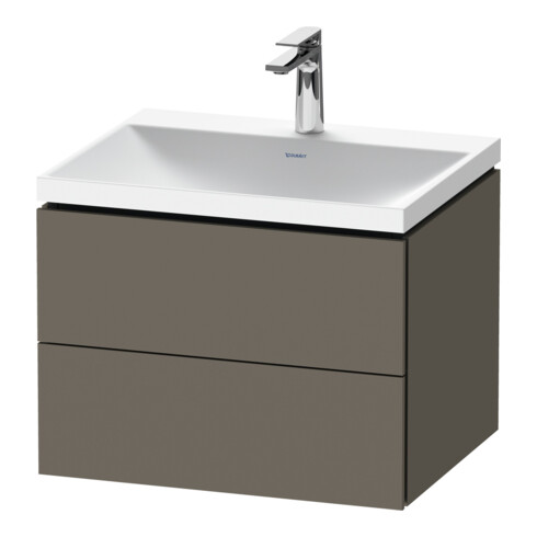 Duravit Ensemble meuble L-Cube 60x48x48 cm, avec HL, gris s-mat, 2 tiroirs