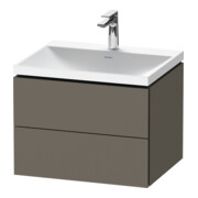 Duravit Ensemble meuble L-Cube 60x48x48 cm, avec HL, gris s-mat, 2 tiroirs