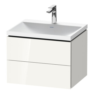 Duravit Ensemble meuble L-Cube 60x48x48 cm, avec robinet, blanc brillant, 2 tiroirs