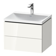 Duravit Ensemble meuble L-Cube 60x48x48 cm, avec robinet, blanc brillant, 2 tiroirs