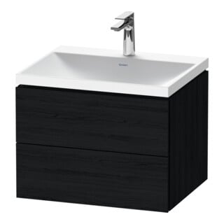 Duravit Ensemble meuble L-Cube 60x48x48 cm, avec robinet, blanc œuf, 2 tiroirs