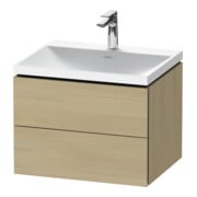 Duravit Ensemble meuble L-Cube 60x48x48 cm, avec robinet, chêne moyen, 2 tiroirs