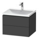 Duravit Ensemble meuble L-Cube 60x48x48 cm, avec robinet, gris mat, 2 tiroirs-1