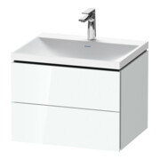 Duravit Ensemble meuble L-Cube 60x48x48 cm, avec robinetterie, blanc brillant, 2 tiroirs