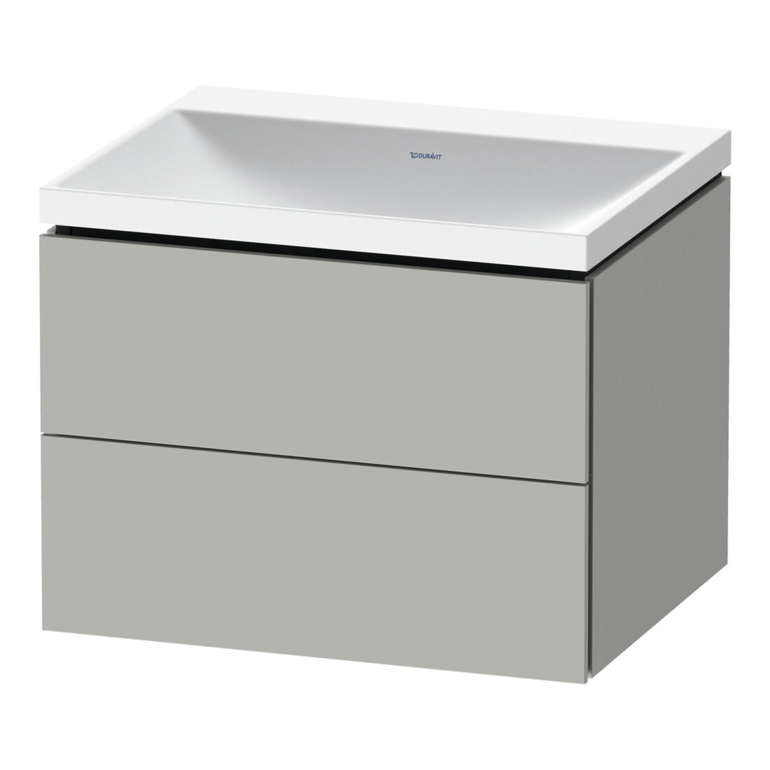 Duravit Ensemble meuble L-Cube 60x48x48 cm, H l, gris béton, 2 tiroirs