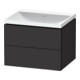 Duravit Ensemble meuble L-Cube 60x48x48 cm, o HL, graphite mat, 2 tiroirs-1