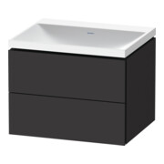 Duravit Ensemble meuble L-Cube 60x48x48 cm, o HL, graphite mat, 2 tiroirs