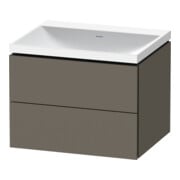 Duravit Ensemble meuble L-Cube 60x48x48 cm, o HL, gris s-mat, 2 tiroirs