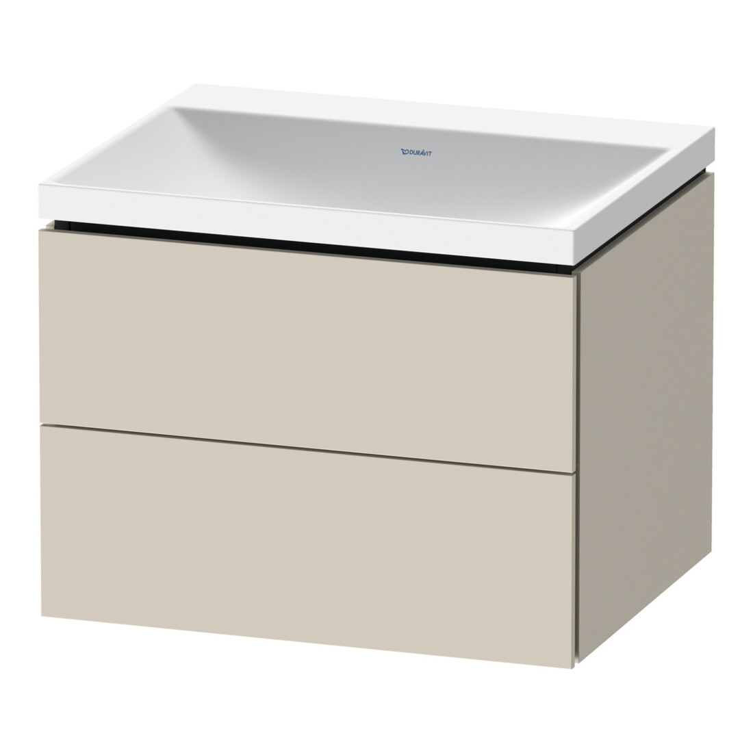 Duravit Ensemble meuble L-Cube 60x48x48 cm, sans robinet, taupe mat, 2 tiroirs