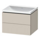 Duravit Ensemble meuble L-Cube 60x48x48 cm, sans robinet, Taupe mat, 2 tiroirs-1