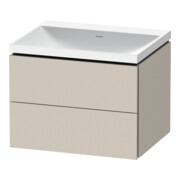 Duravit Ensemble meuble L-Cube 60x48x48 cm, sans robinet, Taupe mat, 2 tiroirs